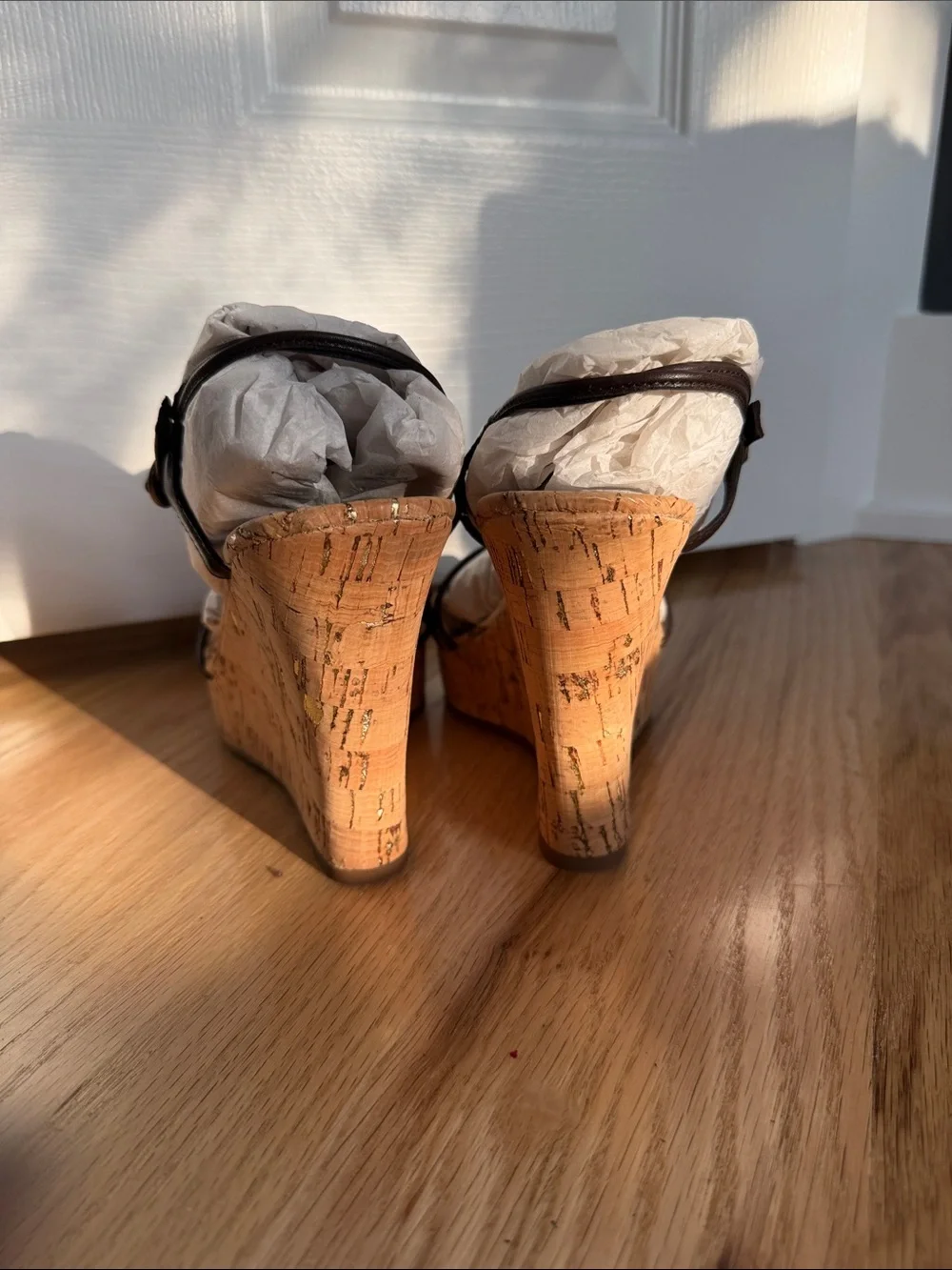 Banana Republic Brown Cork Wedge Sandals